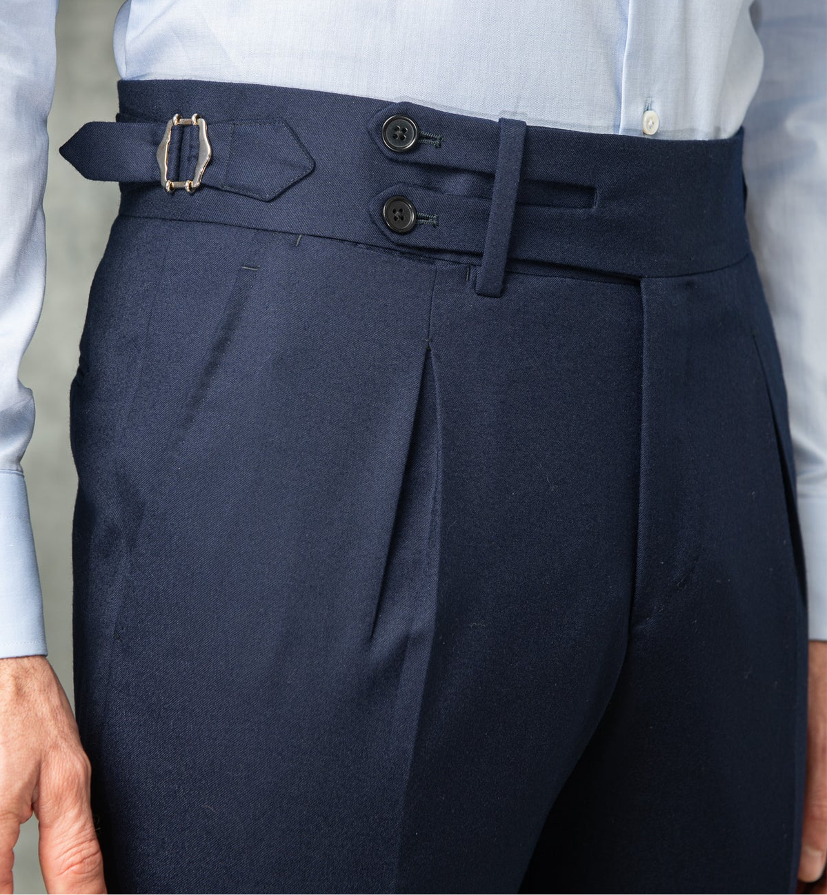 Navy Double Buttoned GURKHA PANTS by ITALIANVEGA™