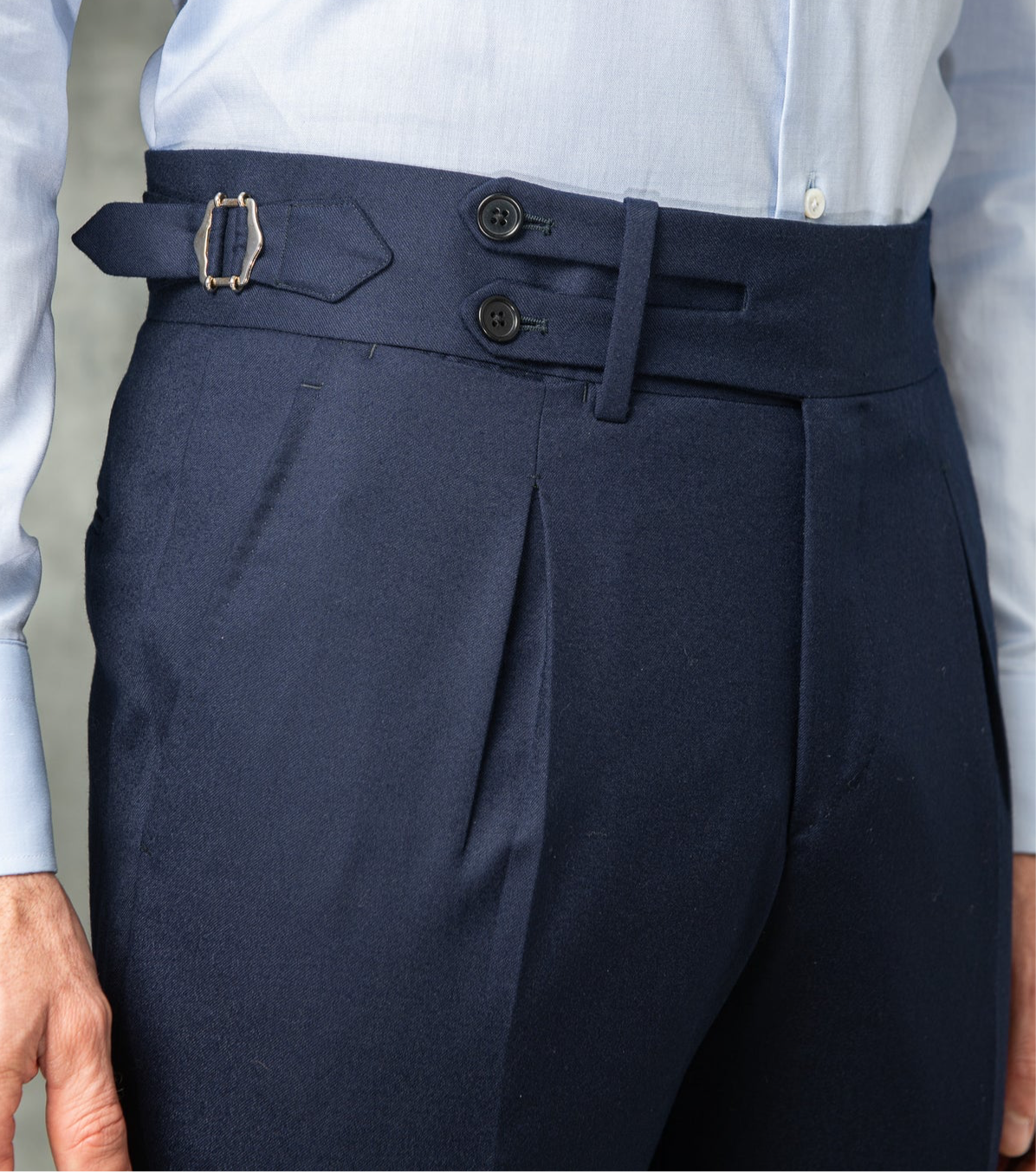 Navy Double Buttoned GURKHA PANTS by ITALIANVEGA™