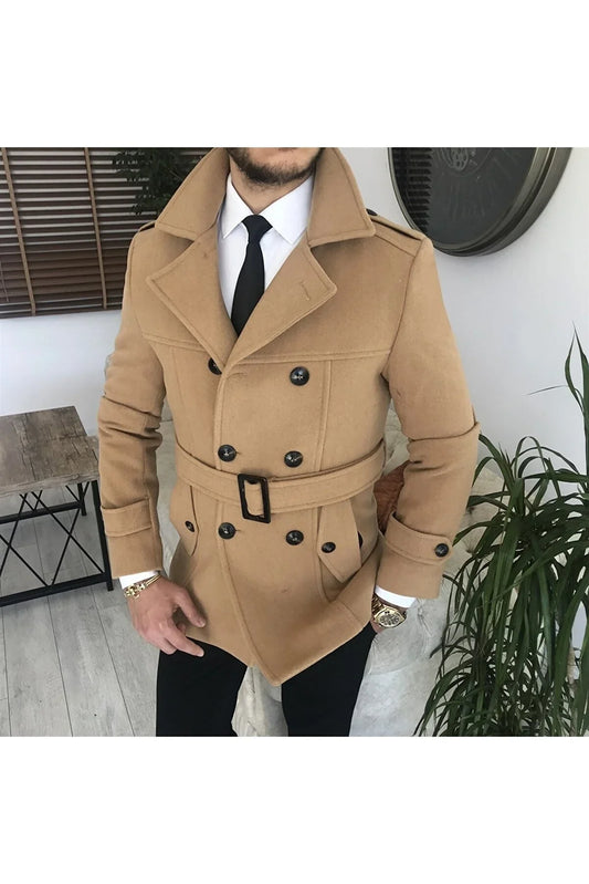 Arctic Camel Double Breasted Coat by Italian Vega®