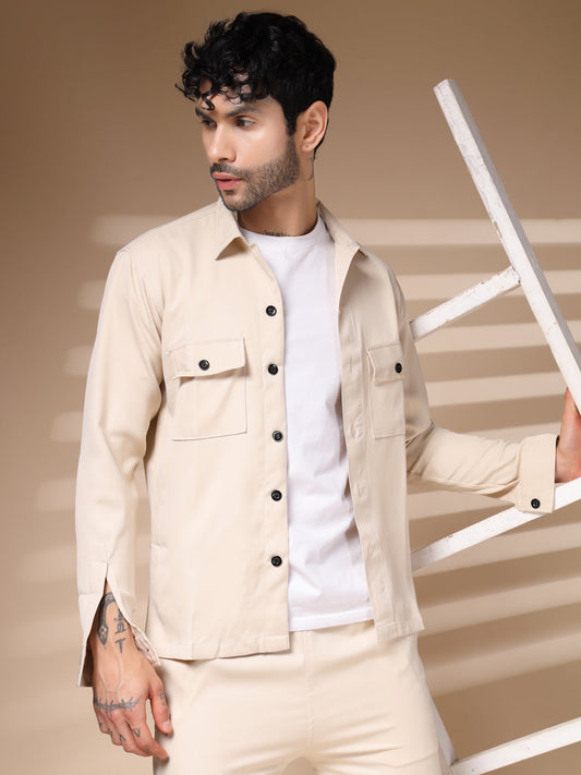 Beige Men's Buttoned Co-ord Set by Italian Vega®