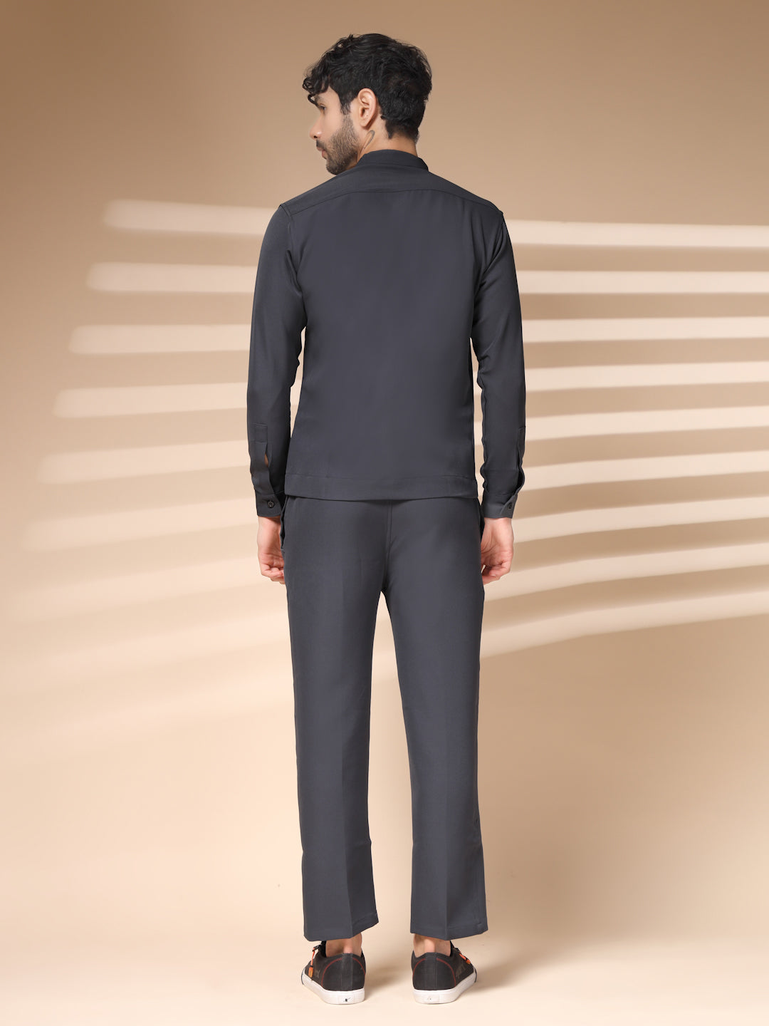 Elephant Grey Men's Zipper Co-ord Set by Italian Vega®