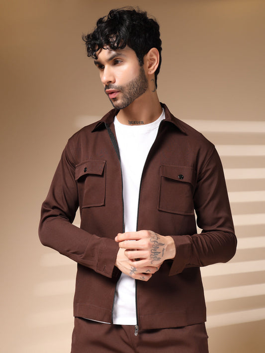 Hickory Brown Men's Zipper Co-ord Set by Italian Vega®