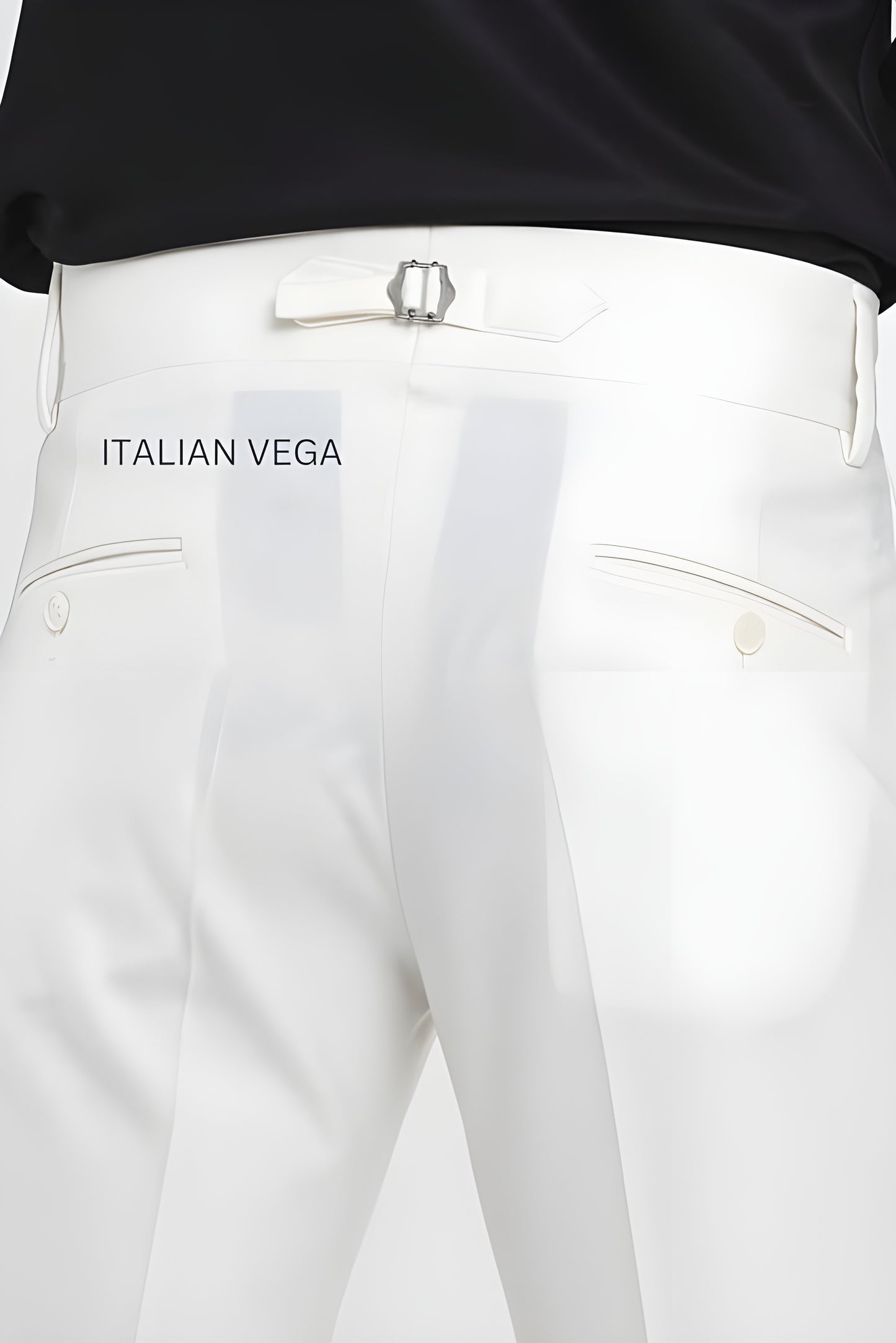 White Double Buckle Formal Gurkha Pants by ITALIAN VEGA®