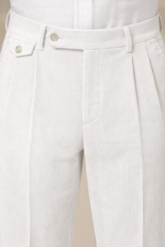 Snow White Corduroy Signature Flap Gurkha Pants | Boot Cut Fit by ITALIAN VEGA®
