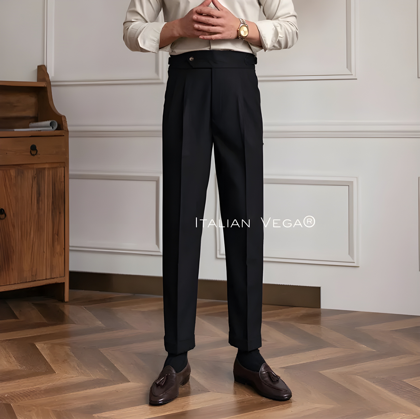 Italian Black Signature Gurkha Pants