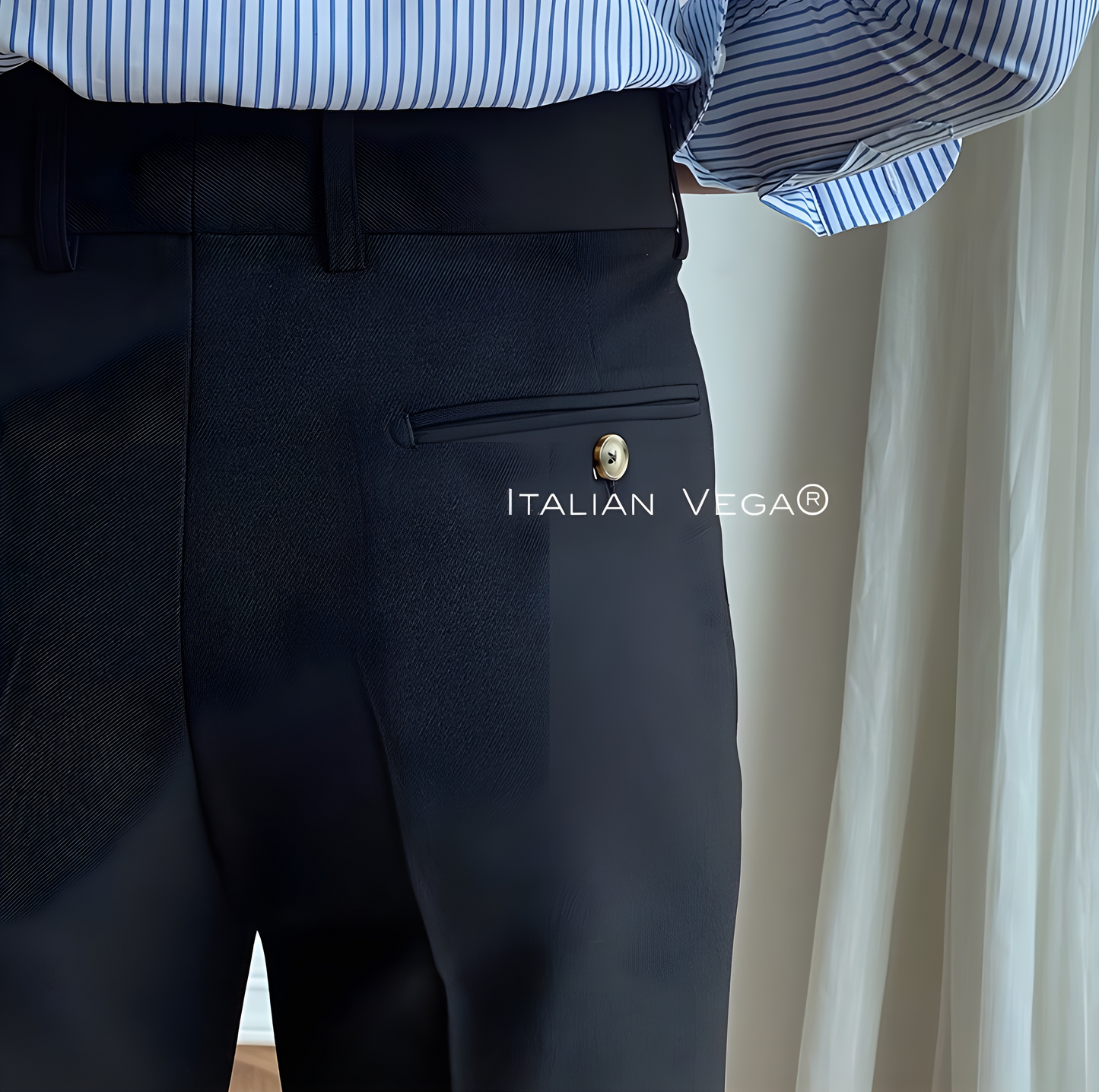 Black Signature Flap Gurkha Pants Italian Vega®