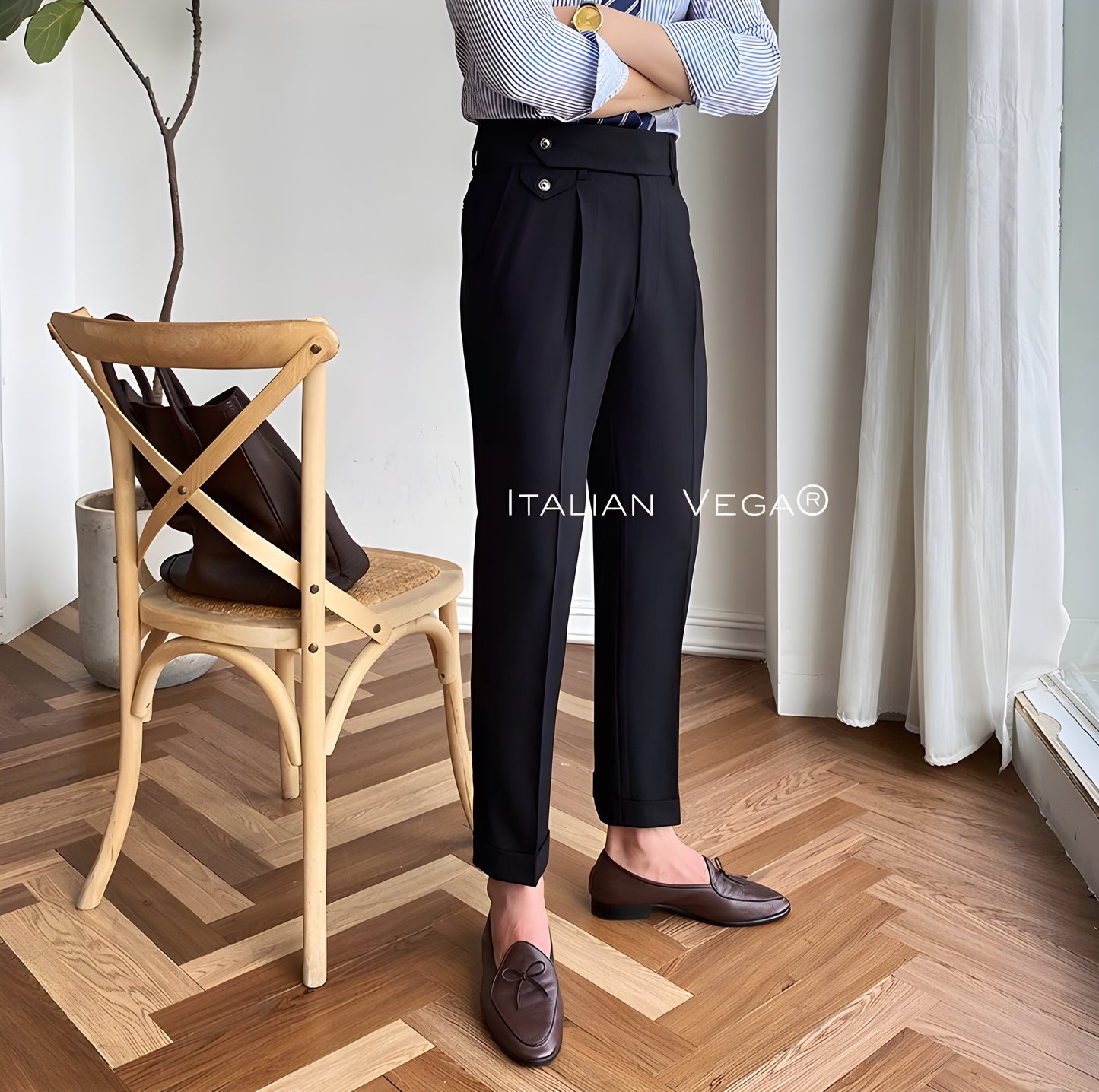 Black Signature Flap Gurkha Pants by ITALIAN VEGA®