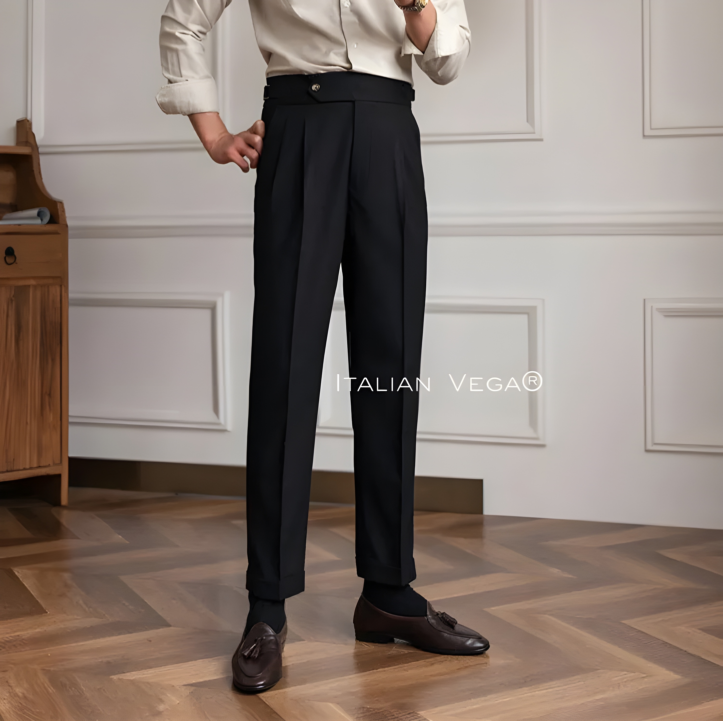Italian Black Signature Gurkha Pants