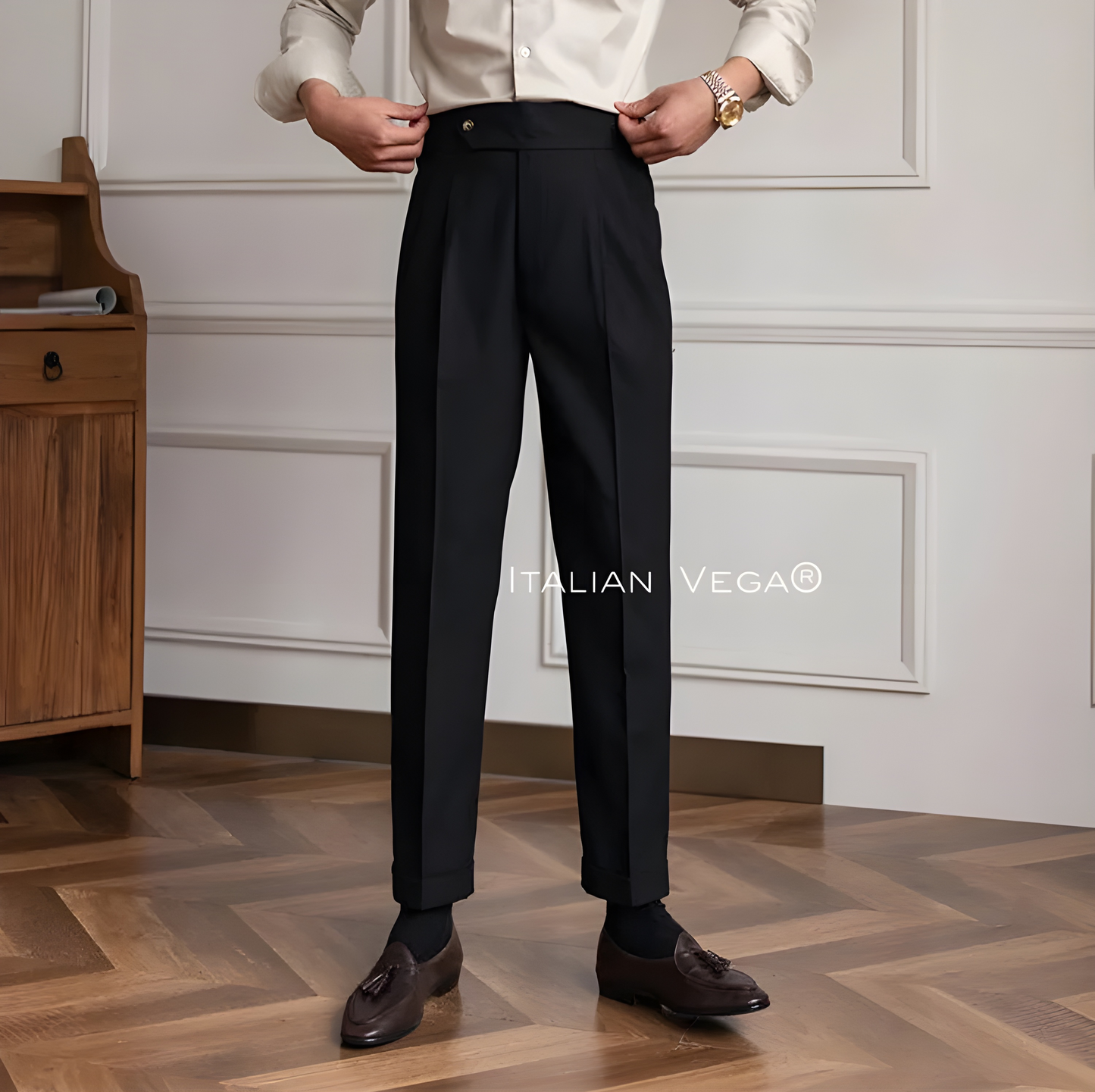 Italian Black Signature Gurkha Pants