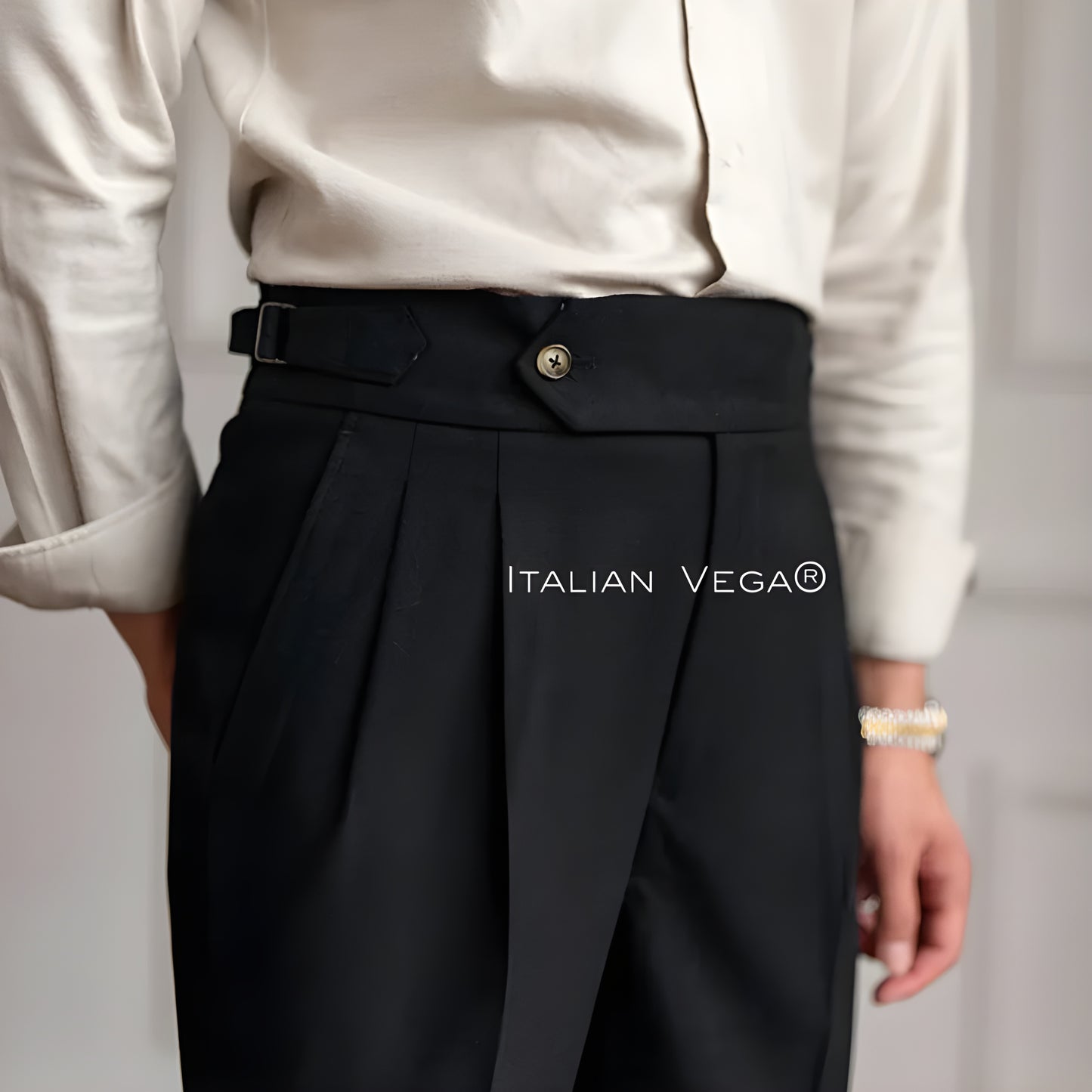 Italian Black Signature Gurkha Pants