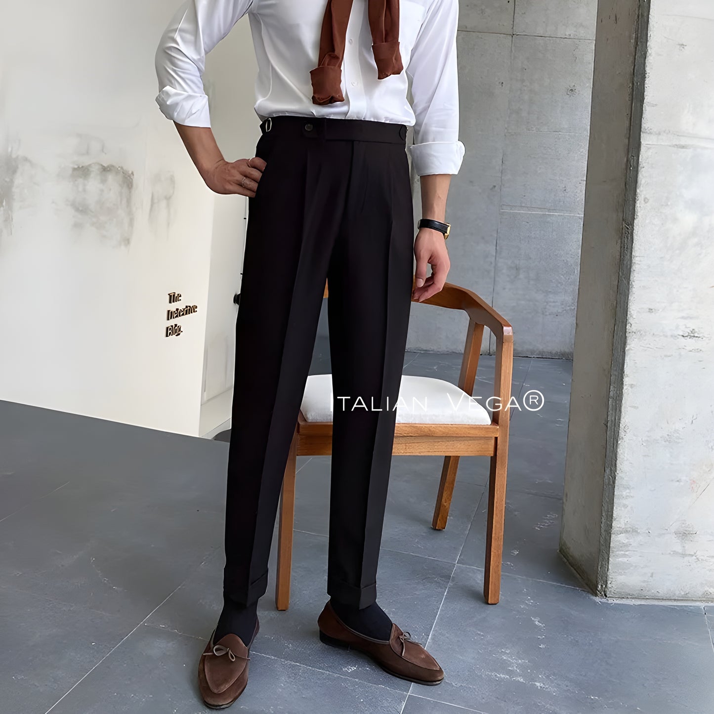 Black Italian Elegant Gurkha Trousers by Italian Vega®