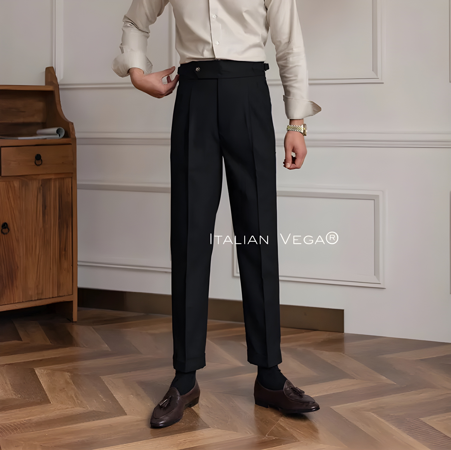 Italian Black Signature Gurkha Pants