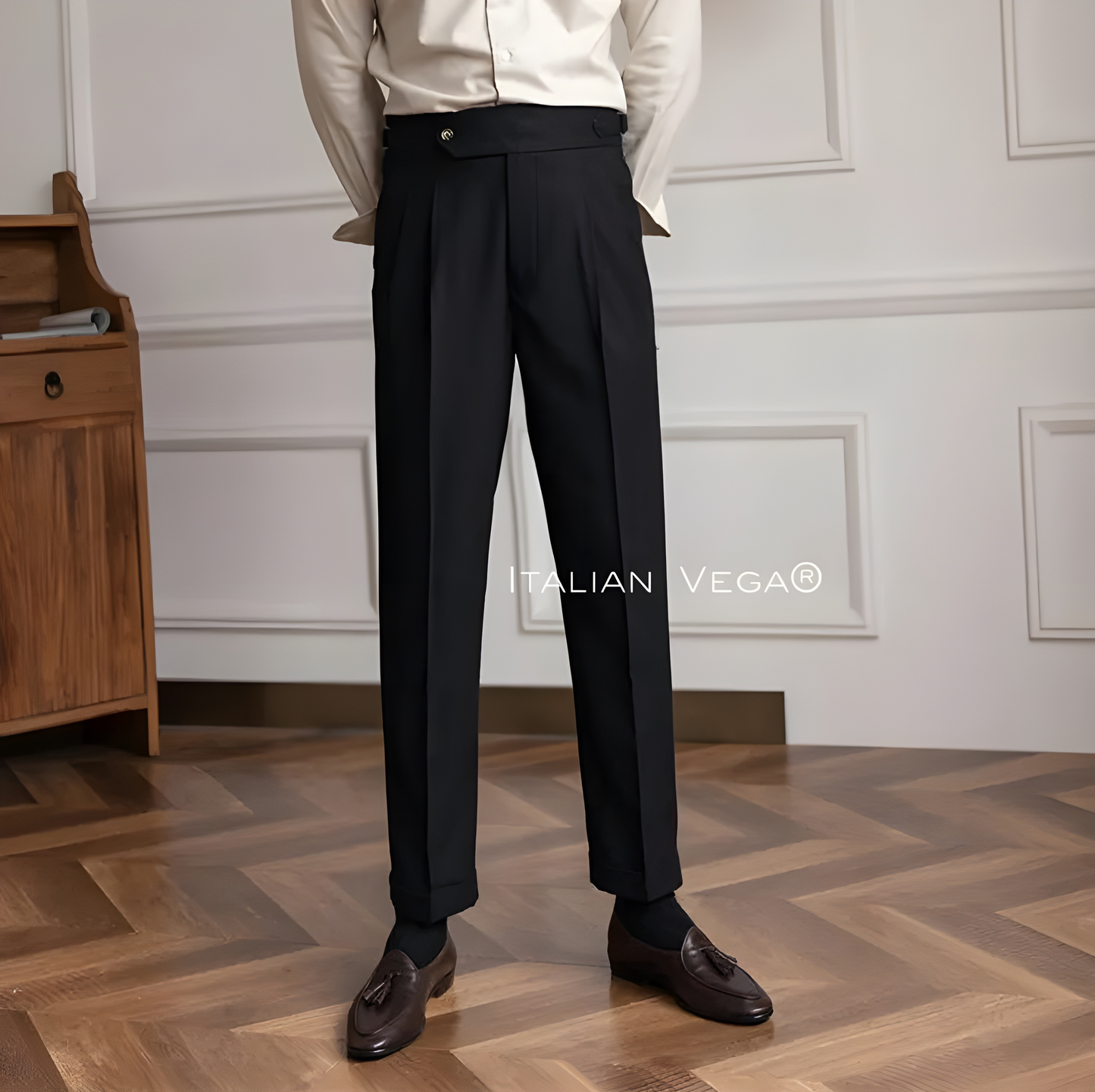 Italian Black Signature Gurkha Pants