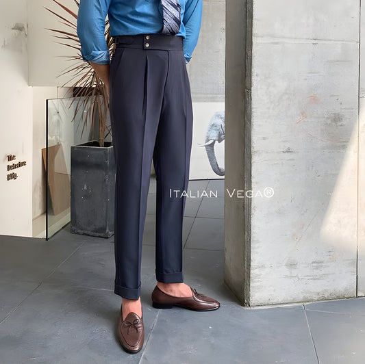 Elephant Grey Signature Buttoned Gurkha Pants