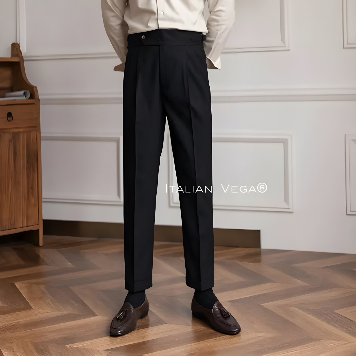 Italian Black Signature Gurkha Pants