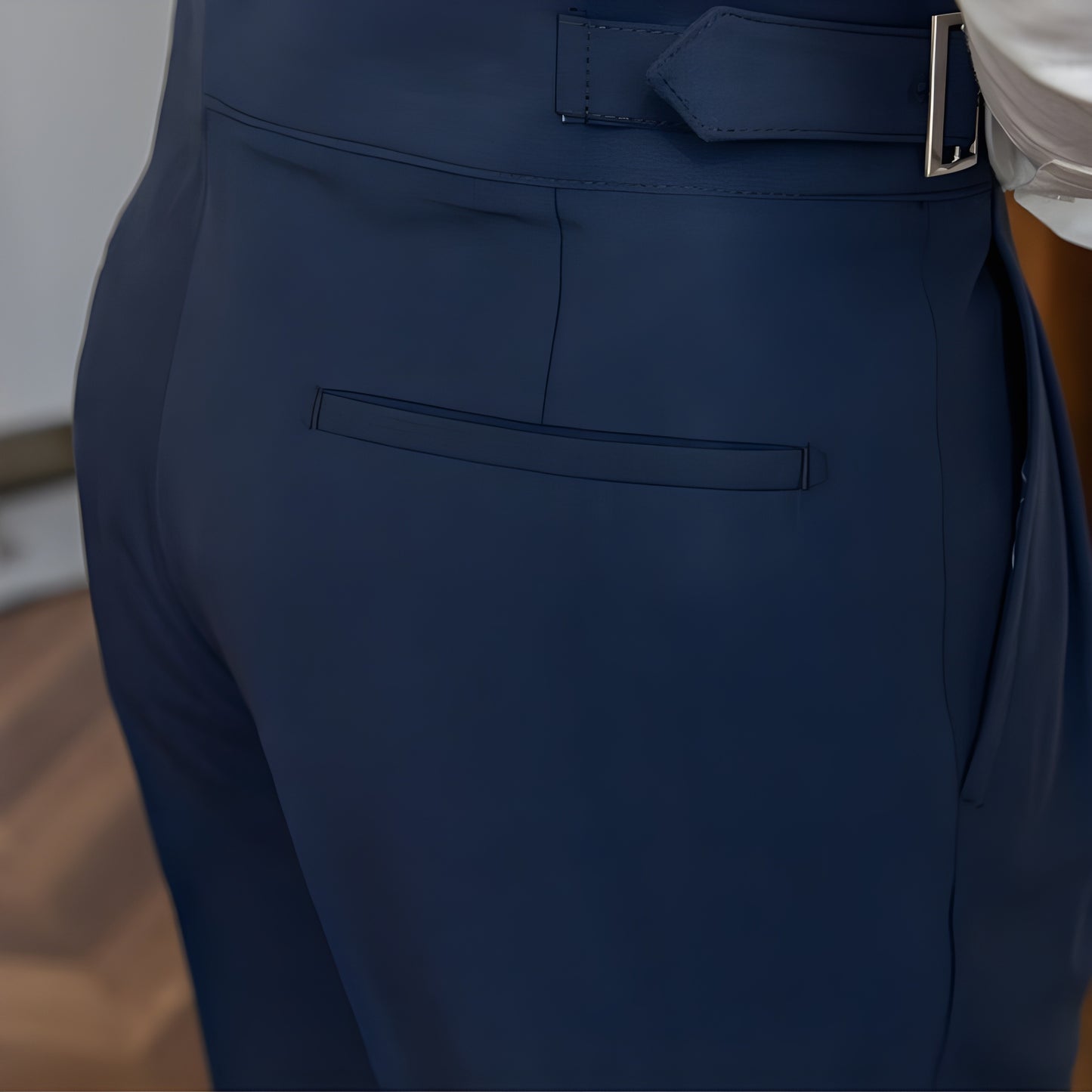 Navy Blue Classic Buckle Gurkha Pants by Italian Vega®