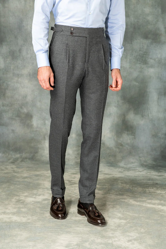 Anthracite Signature Flannel Gurkha Pants by Italian Vega®