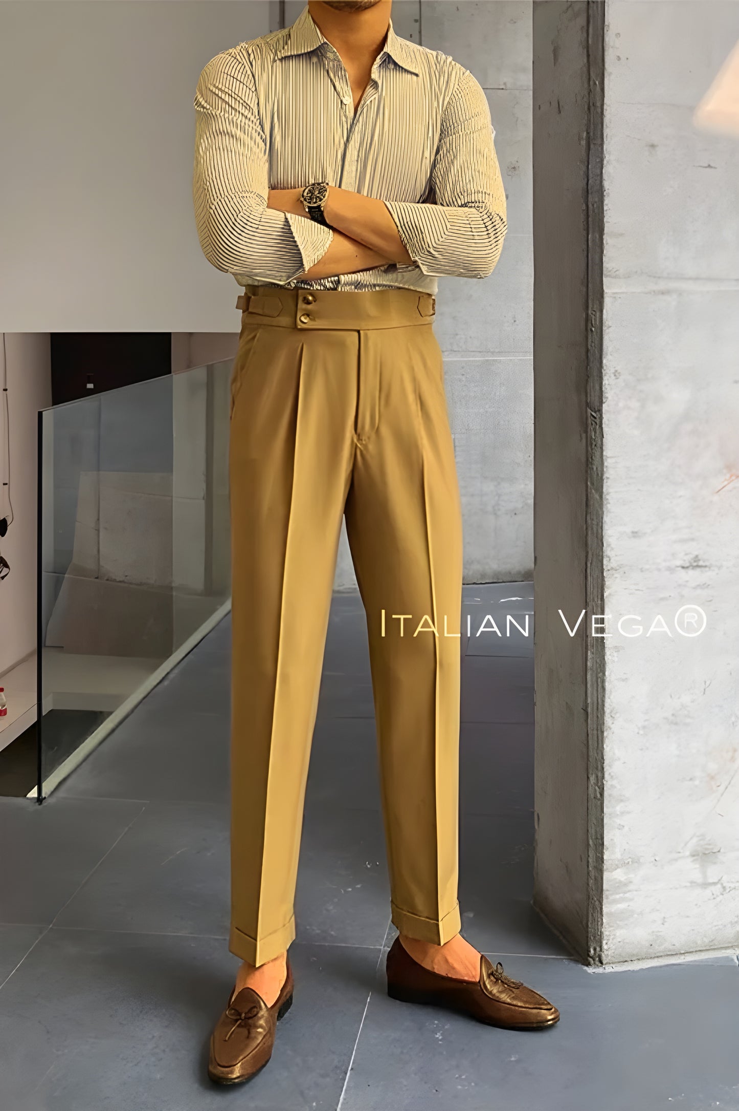Camel Signature Buttoned Gurkha Pants