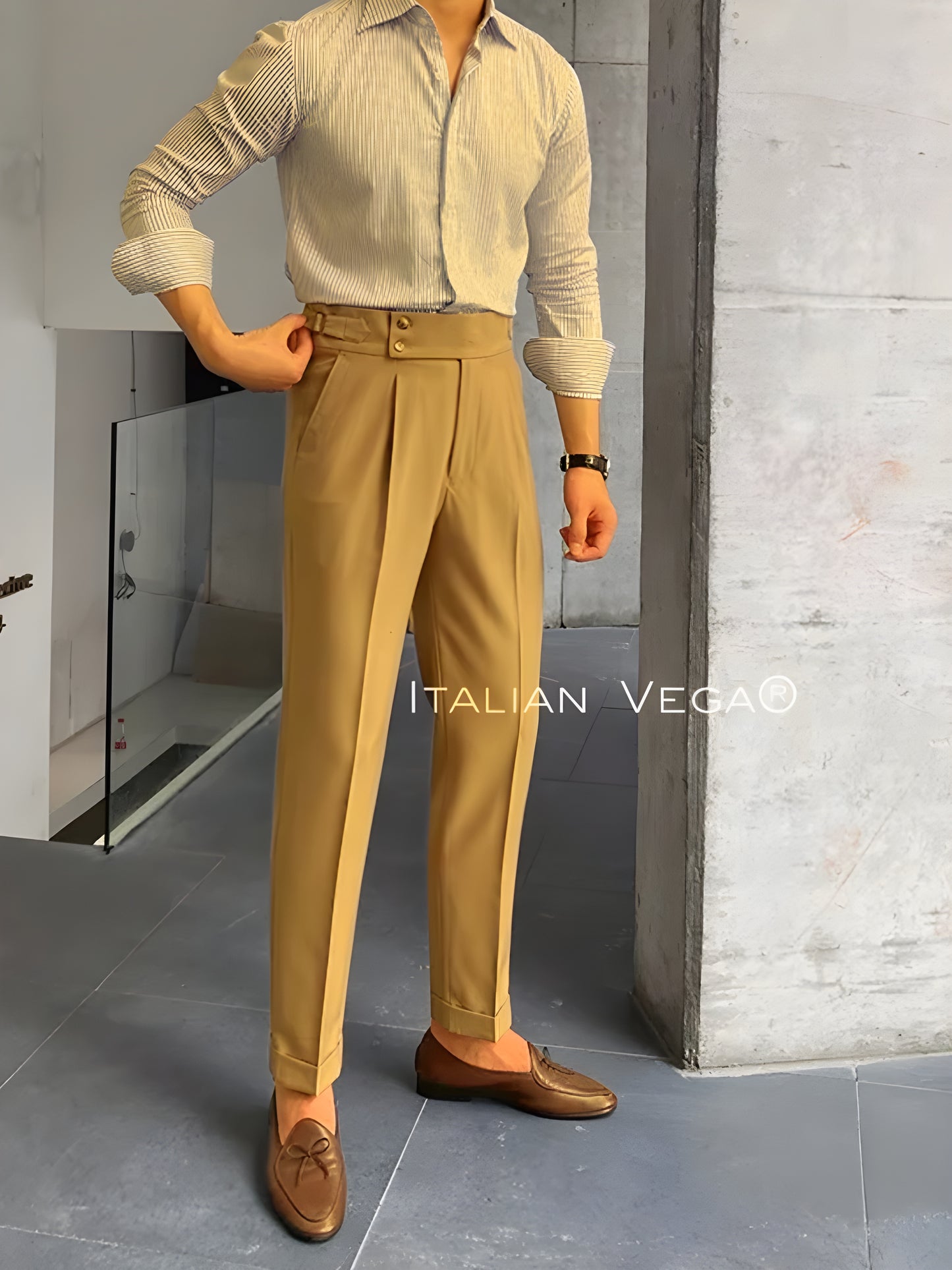 Camel Signature Buttoned Gurkha Pants
