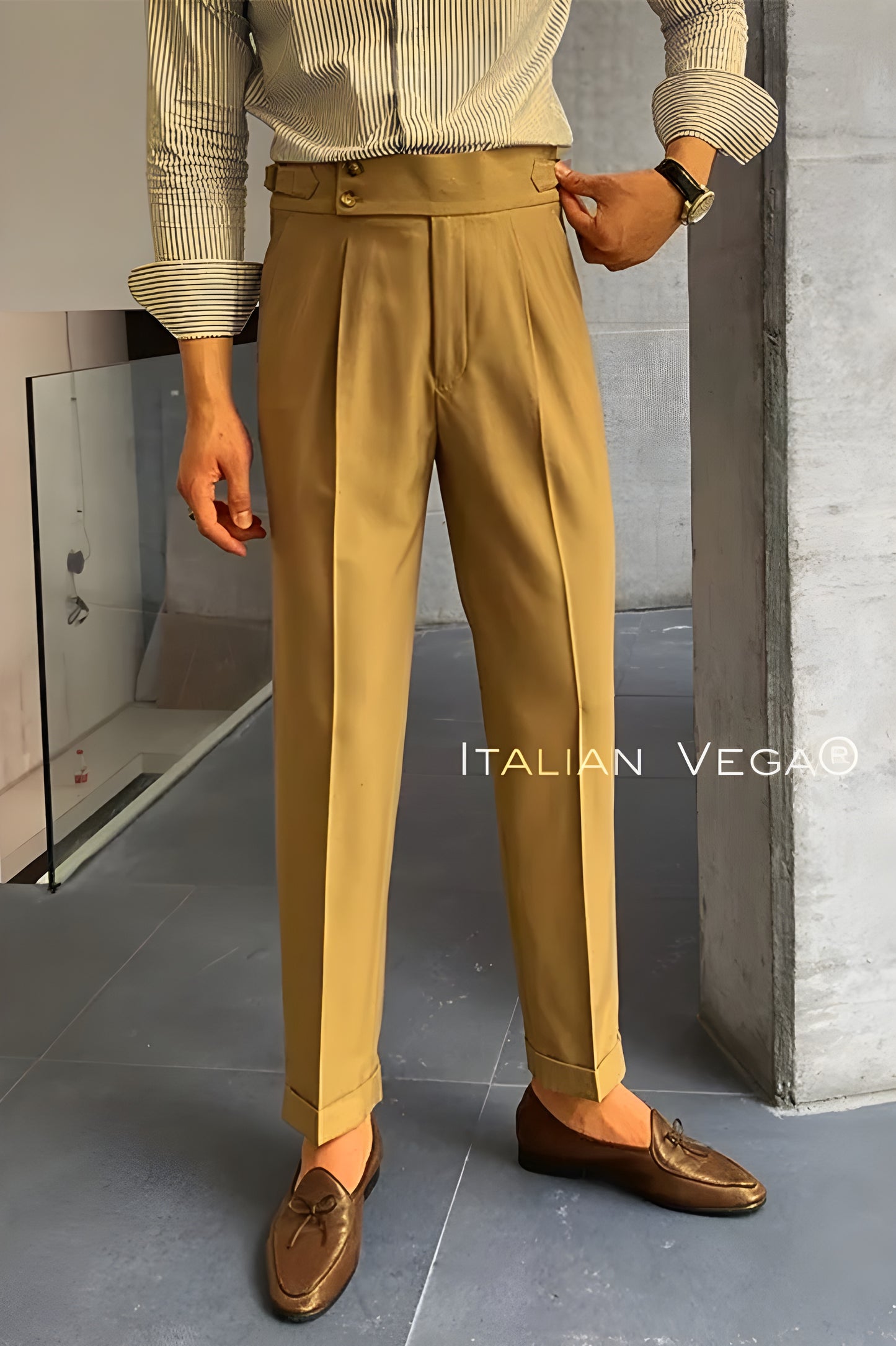 Camel Signature Buttoned Gurkha Pants