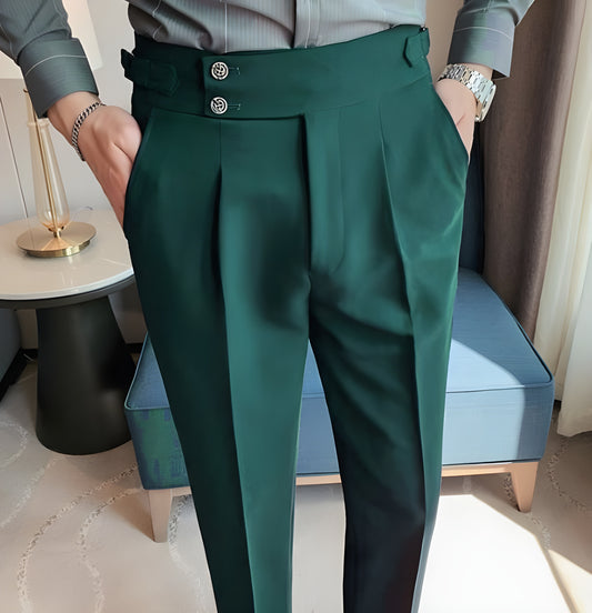Bottle Green Signature Buttoned Gurkha Pants by Italian Vega®