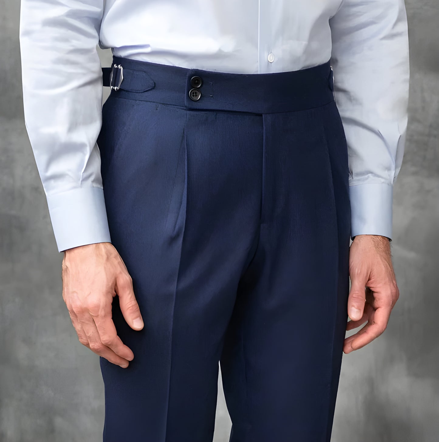 Navy Blue Signature Buttoned Gurkha Pants