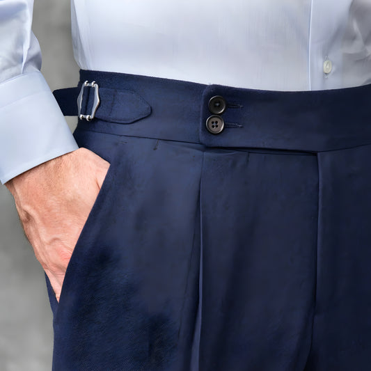 Navy Blue Signature Buttoned Gurkha Pants