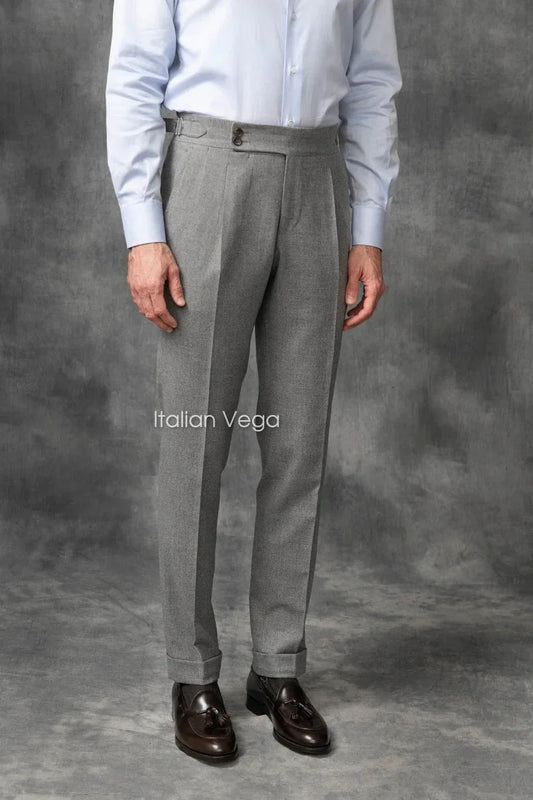 Grey Signature Flannel Gurkha Pants by Italian Vega®