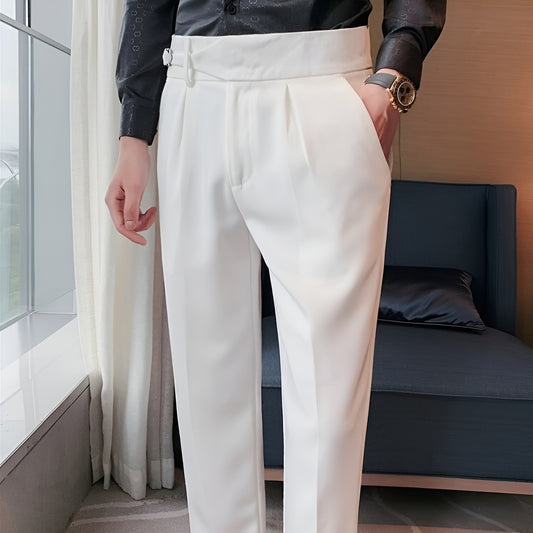White Single Buckle Gurkha Pants by Italian Vega