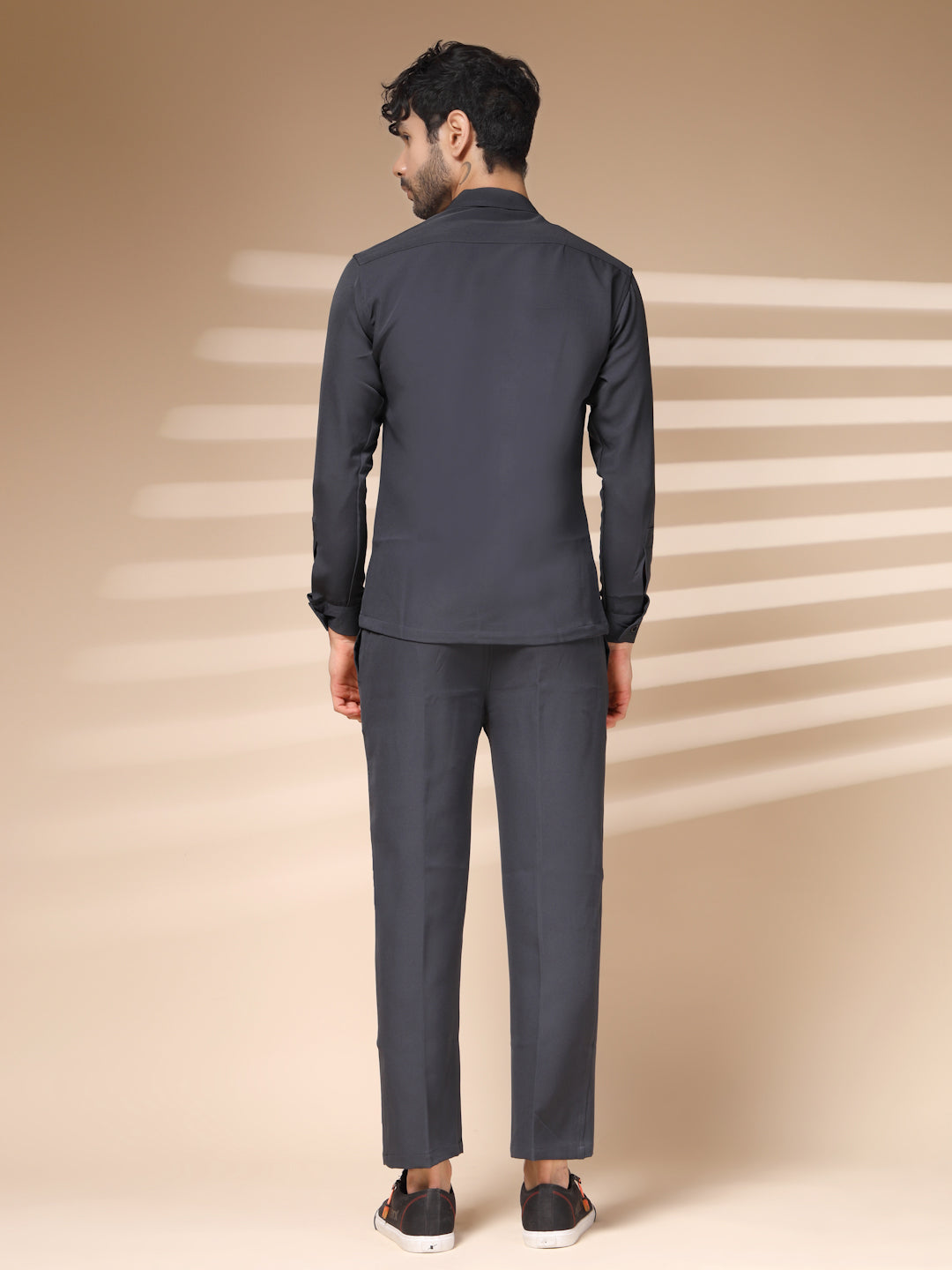 Elephant Grey Men's Buttoned Co-ord Set by Italian Vega®