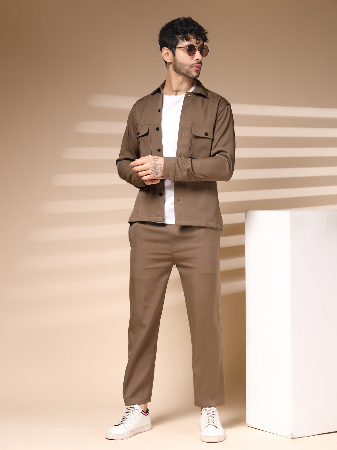 Camel Men's Buttoned Co-ord Set by Italian Vega®