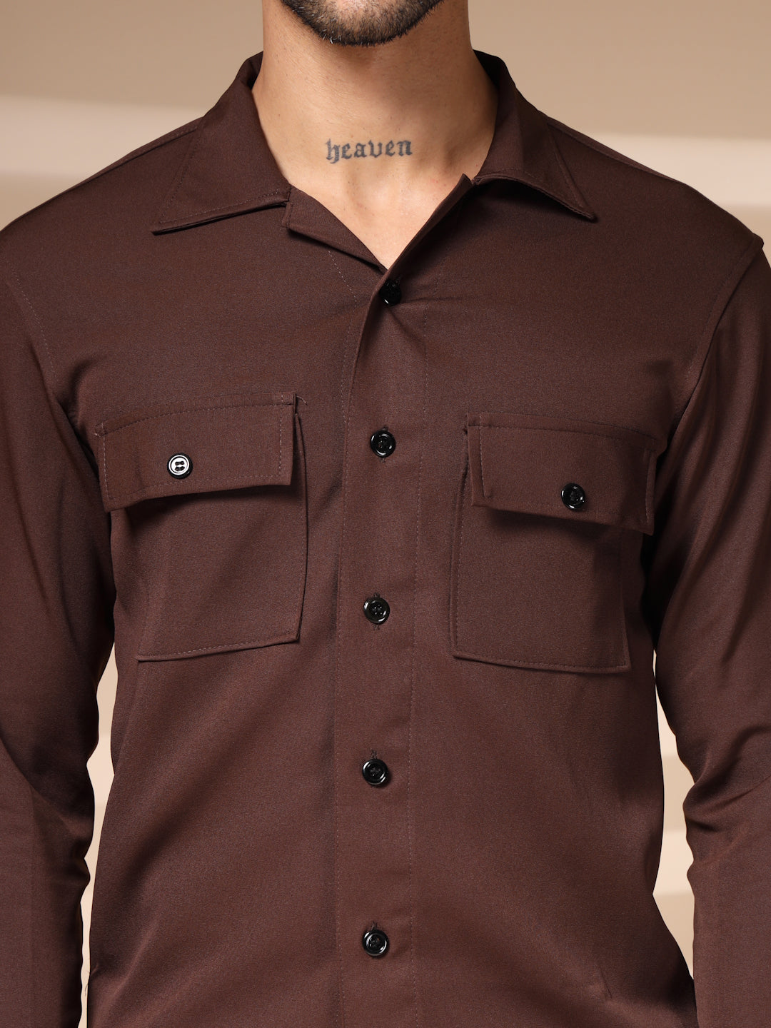 Hickory Brown Men's Buttoned Co-ord Set by Italian Vega®