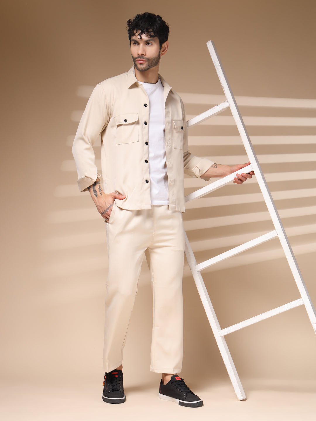 Beige Men's Buttoned Co-ord Set by Italian Vega®
