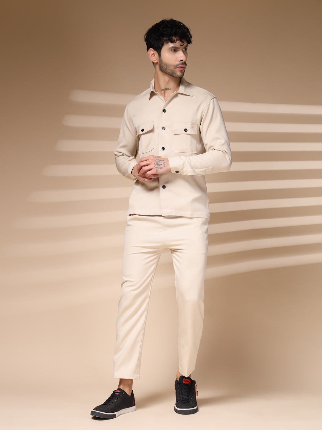 Beige Men's Buttoned Co-ord Set by Italian Vega®