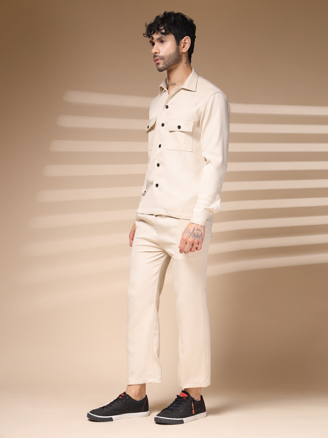 Beige Men's Buttoned Co-ord Set by Italian Vega®