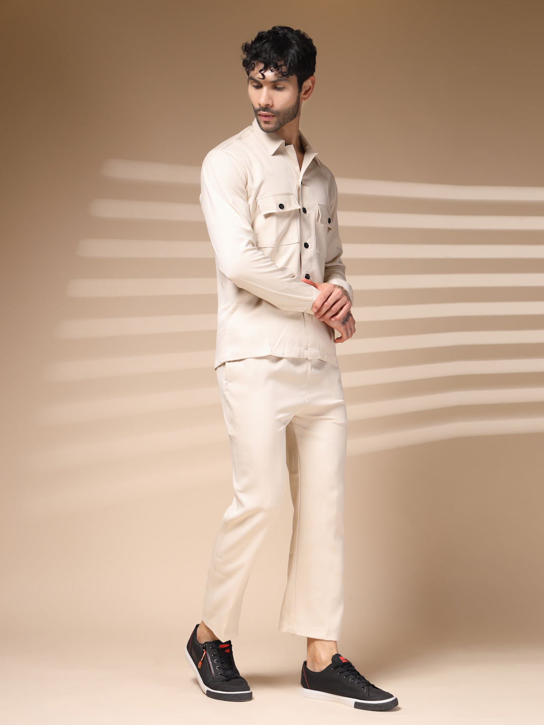 Beige Men's Buttoned Co-ord Set by Italian Vega®