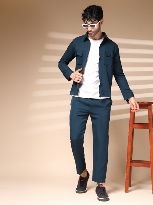 Blue Men's Zipper Co-ord Set by Italian Vega®