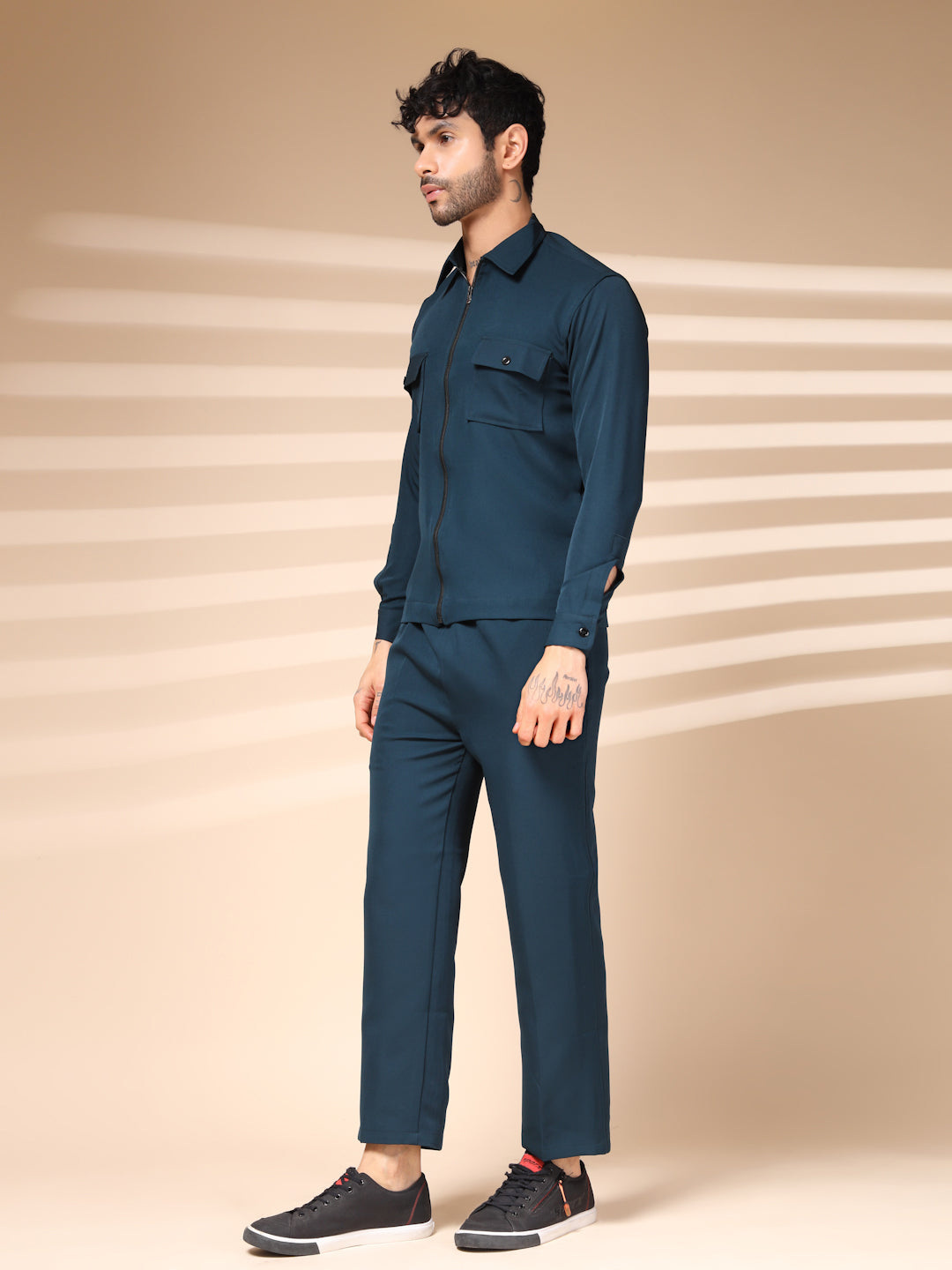 Blue Men's Zipper Co-ord Set by Italian Vega®