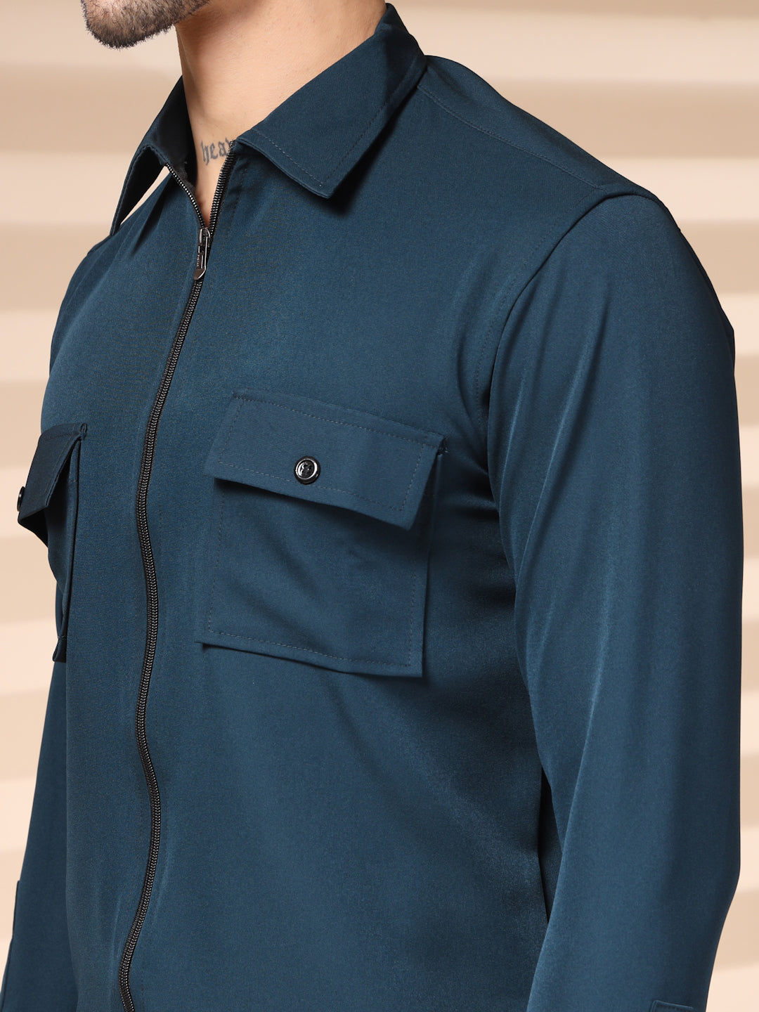 Blue Men's Zipper Co-ord Set by Italian Vega®