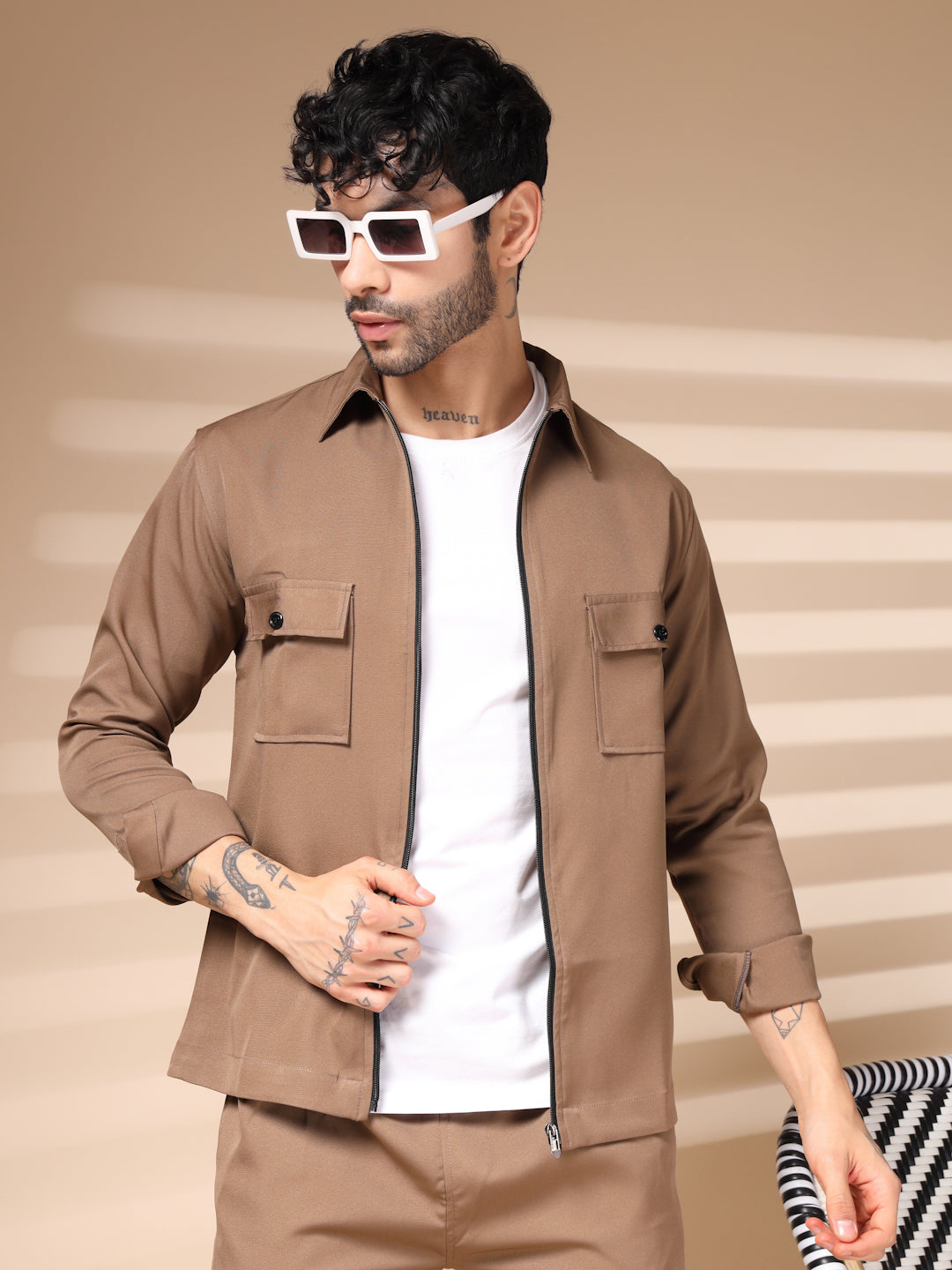 Camel Men's Zipper Co-ord Set by Italian Vega®