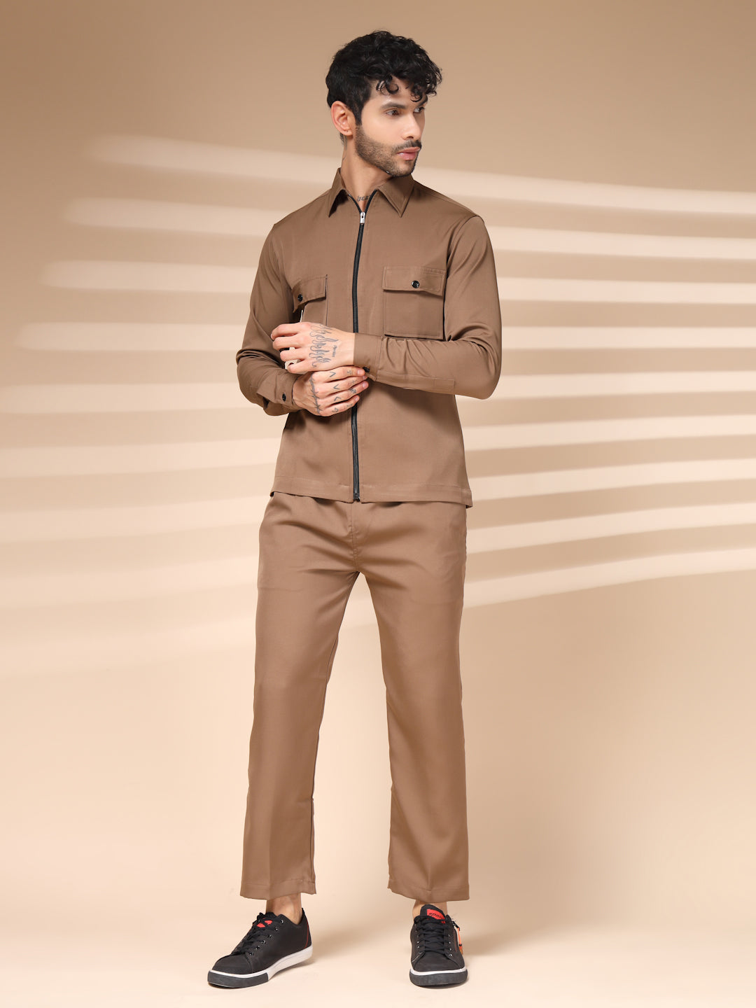 Camel Men's Zipper Co-ord Set by Italian Vega®