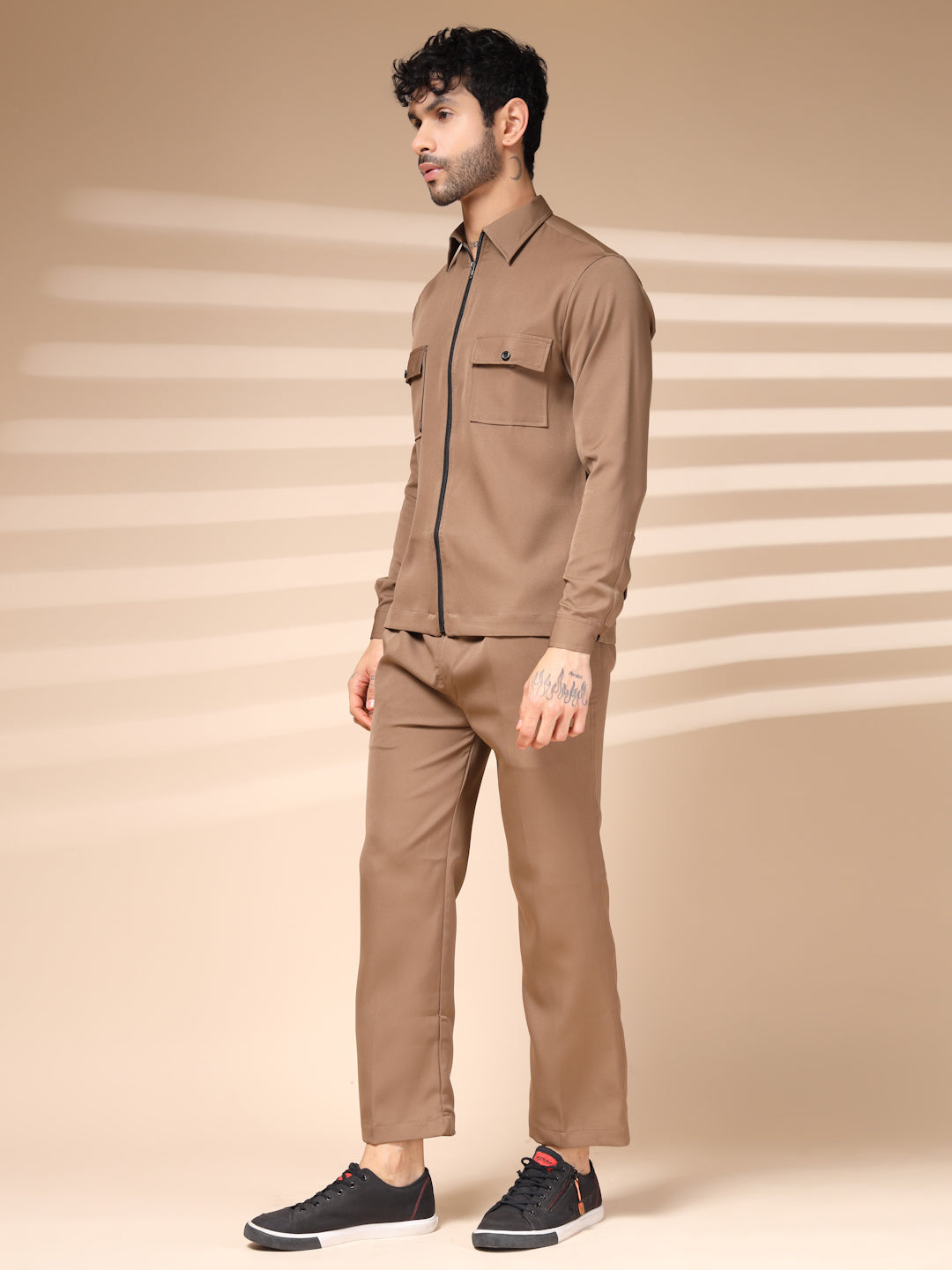Camel Men's Zipper Co-ord Set by Italian Vega®