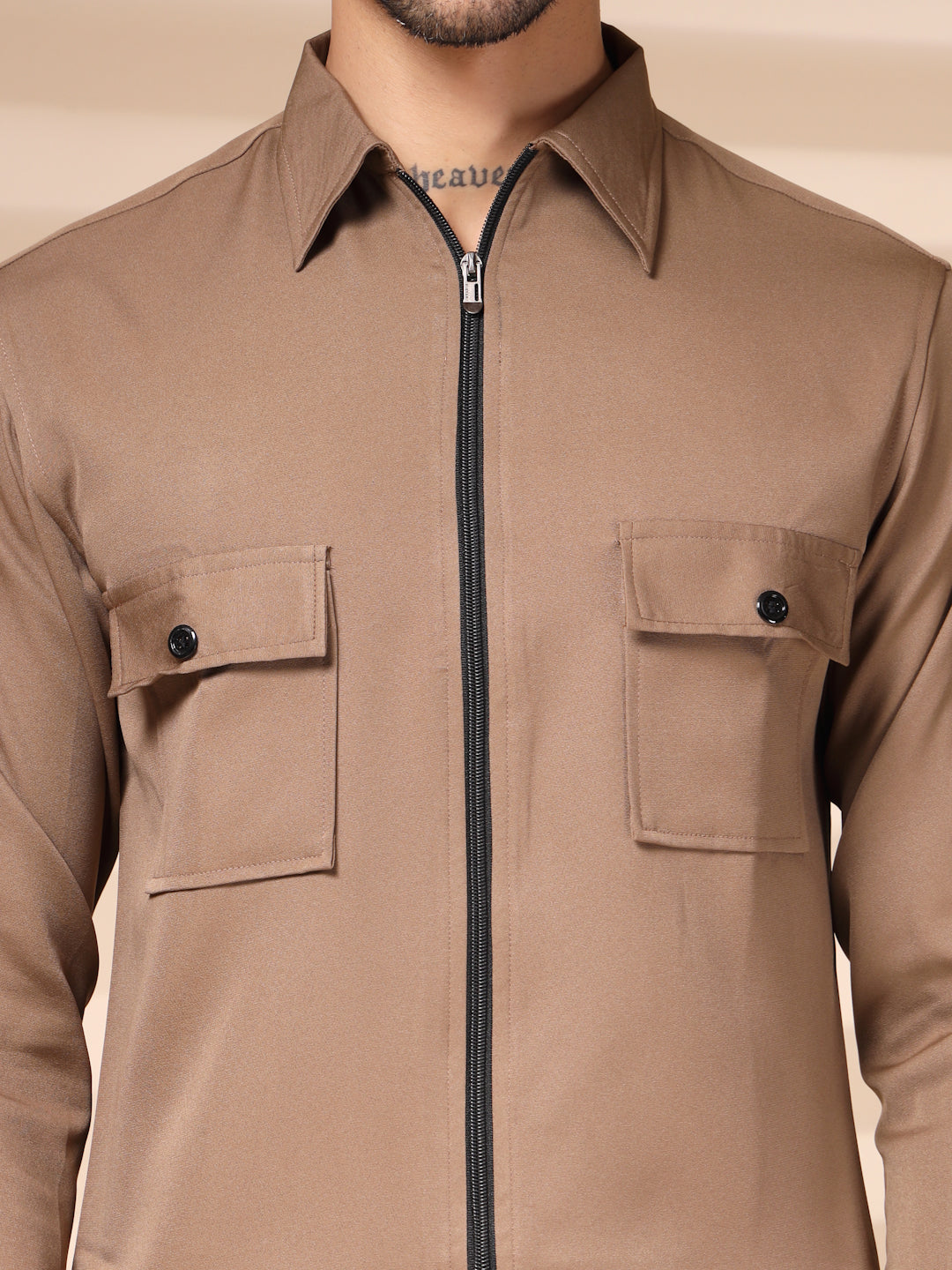 Camel Men's Zipper Co-ord Set by Italian Vega®