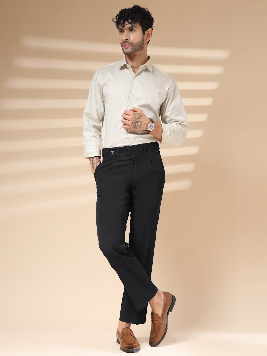 Black Oxford Gurkha Trouser by ITALIAN VEGA®