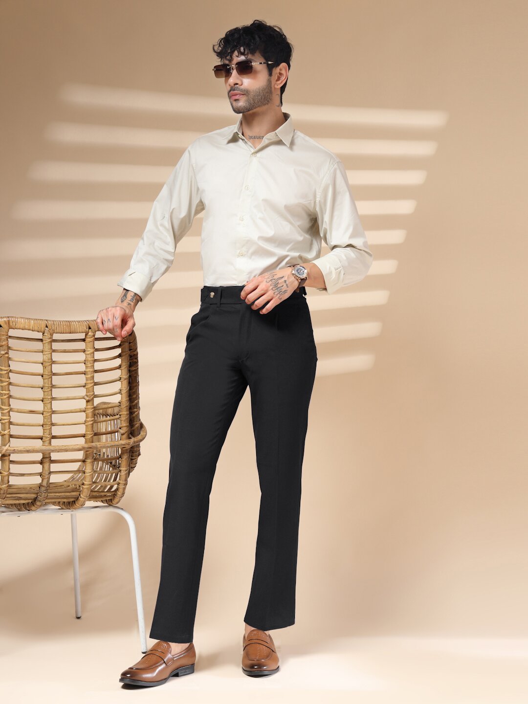 Black Oxford Gurkha Trouser by ITALIAN VEGA®