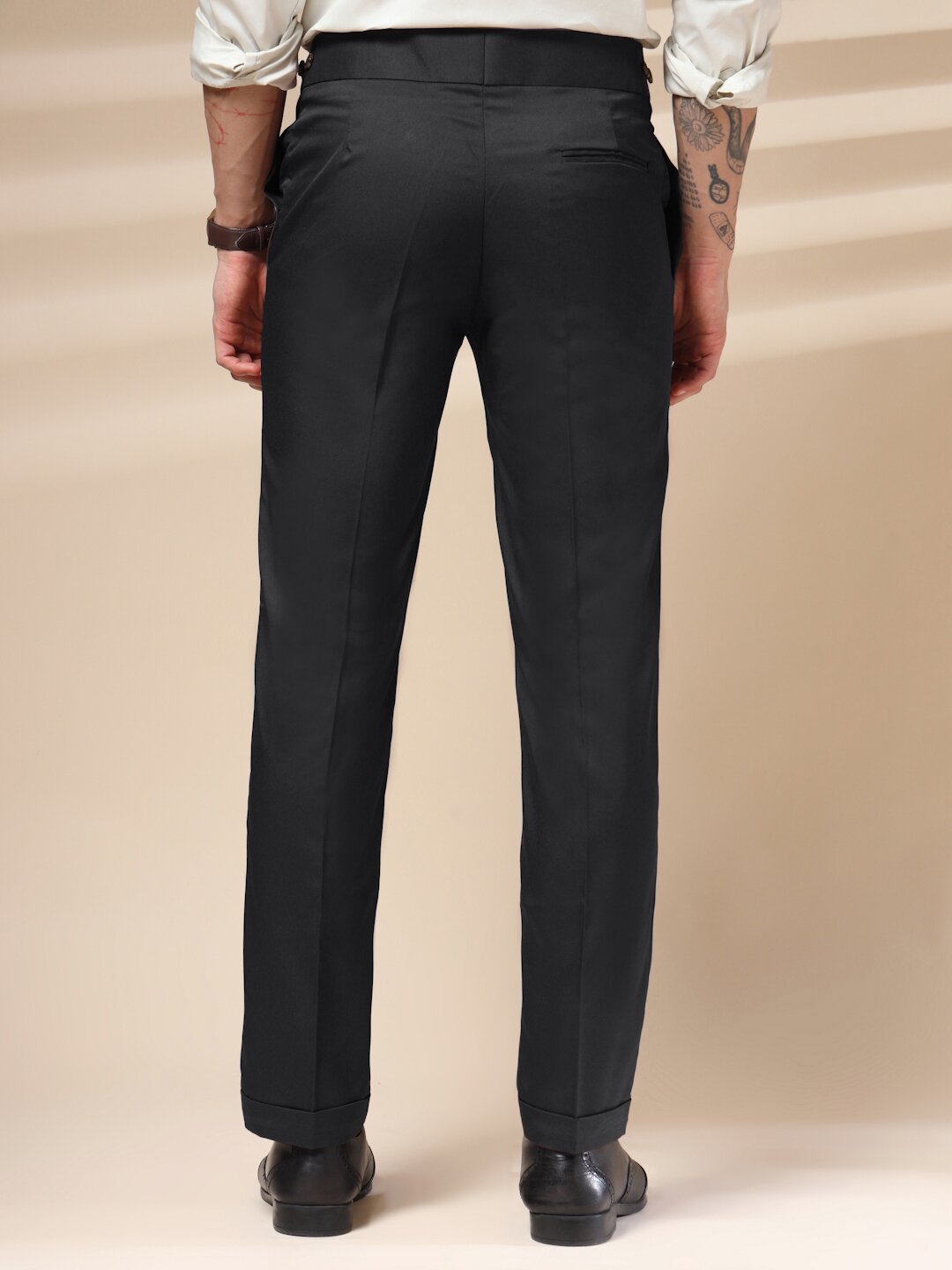 Black Classic Buttoned Gurkha Pants by ITALIAN VEGA®