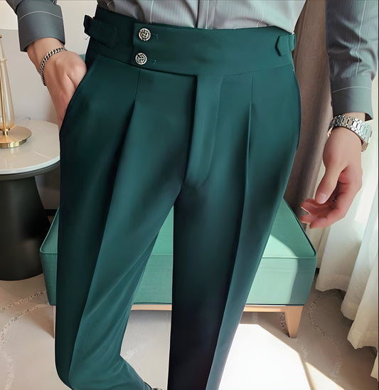 Bottle Green Signature Buttoned Gurkha Pants by Italian Vega®