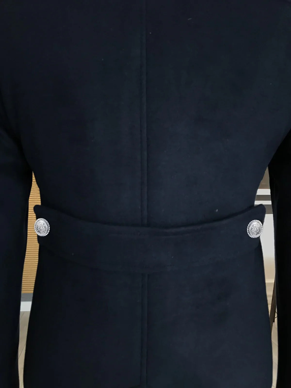 Alaska Dark Blue Double Breasted Coat by Italian Vega®