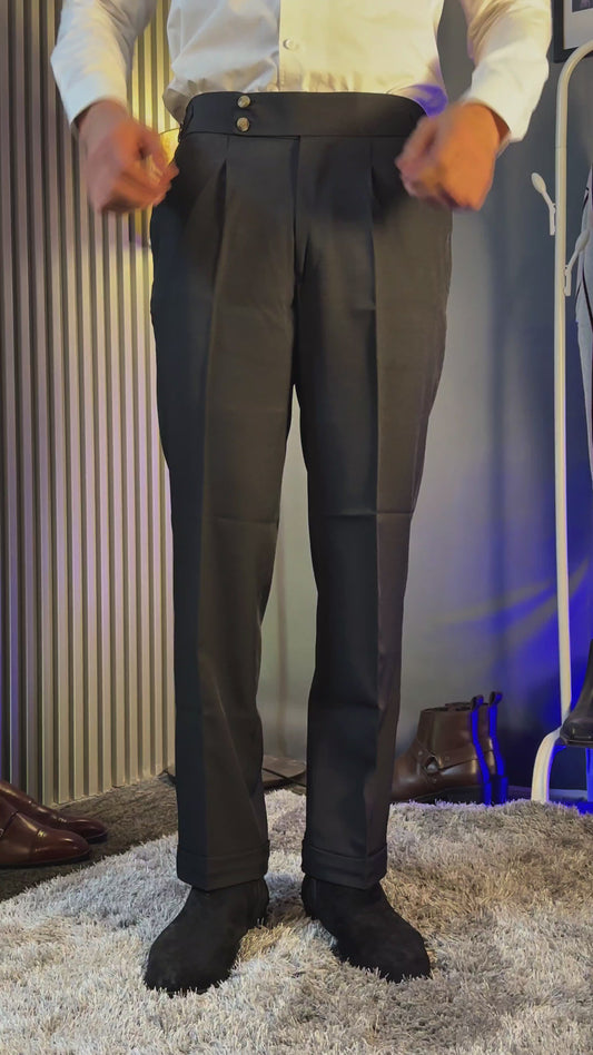 Black Signature Buttoned GURKHA PANTS by ITALIANVEGA™